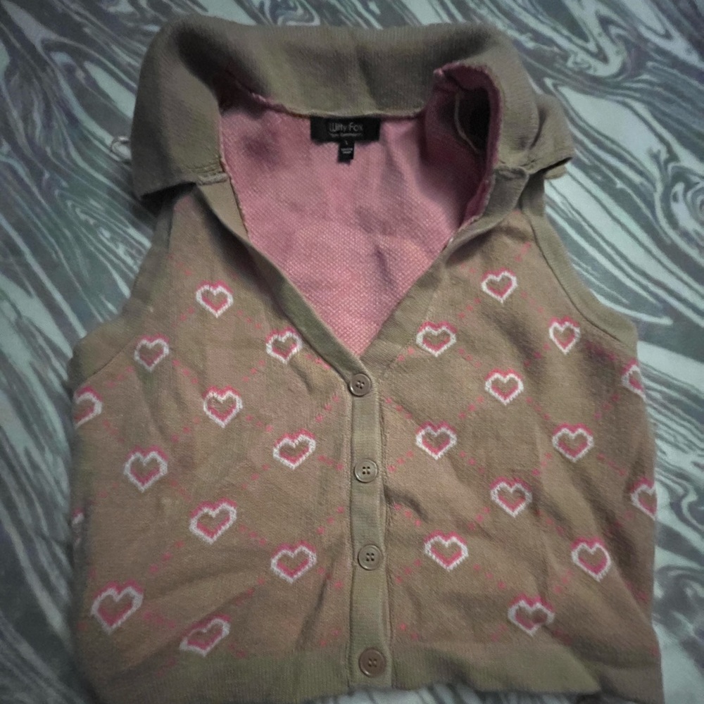 Crop vests , pink with hearts